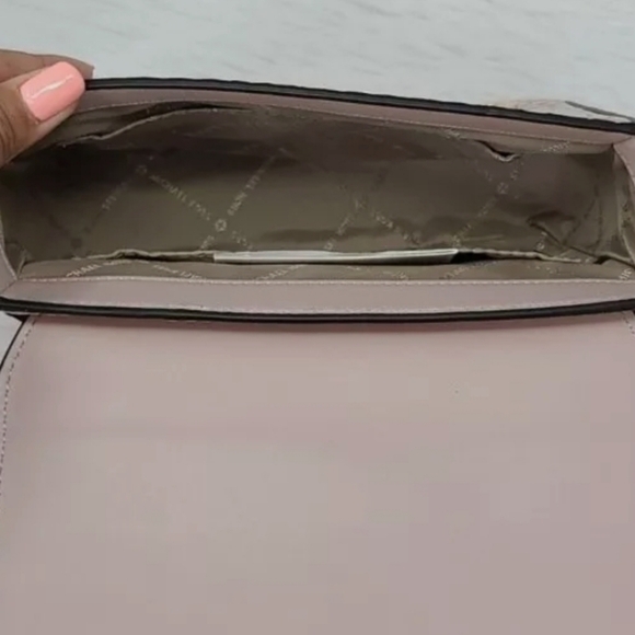 Michael Kors Small Convertible Crossbody Flap Shoulder Bag (powder blush) Croc-E - Picture 10 of 15